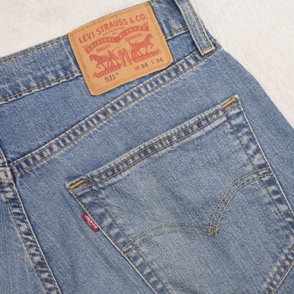 Levi's 531 Athletic Slim Stretch Denim Jeans Mens Size 34 x 34 Blue